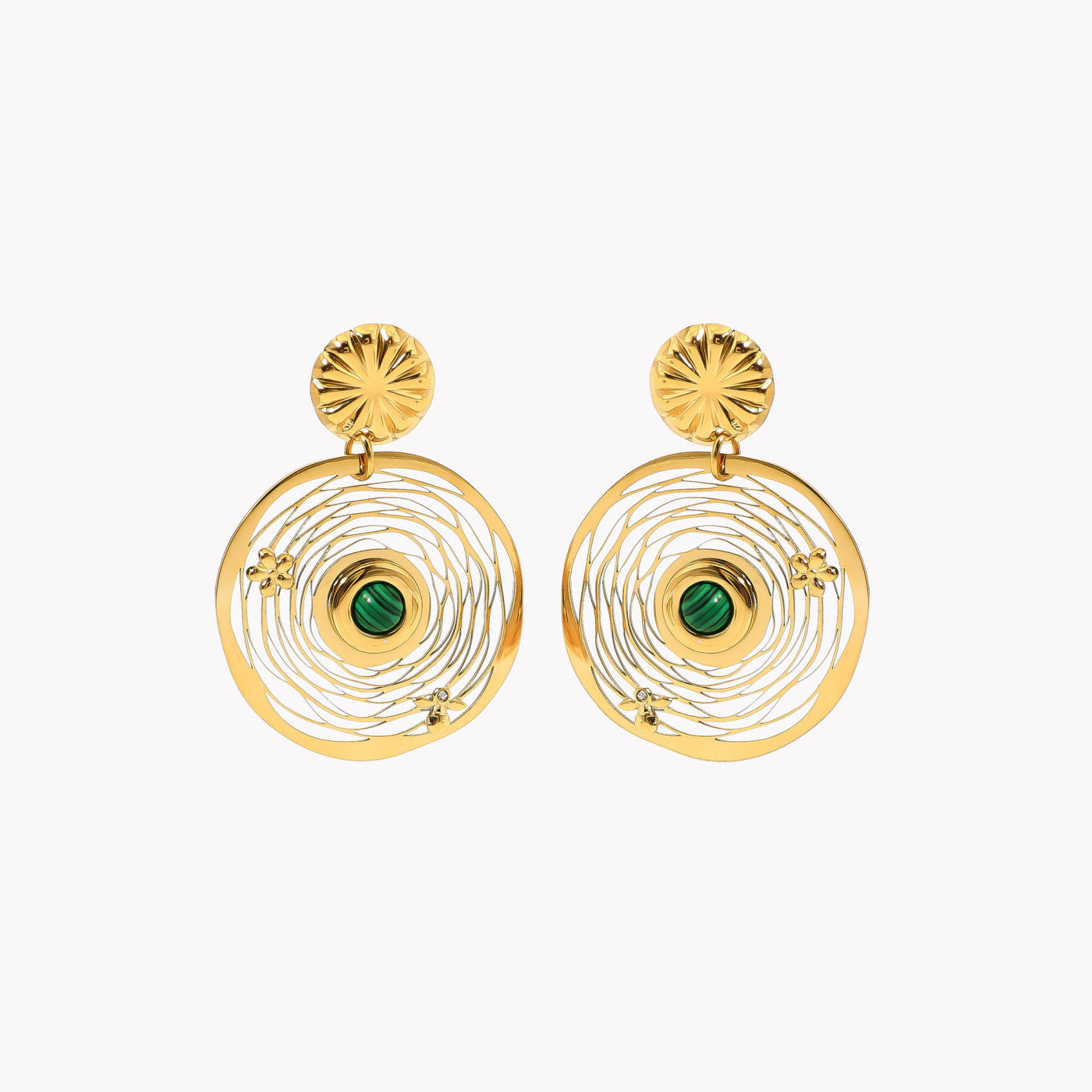 Boucles d'oreilles en acier fleur