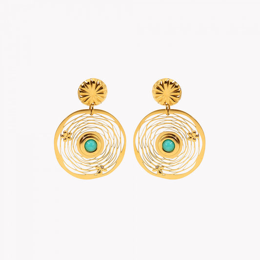 Boucles d'oreilles en acier fleur