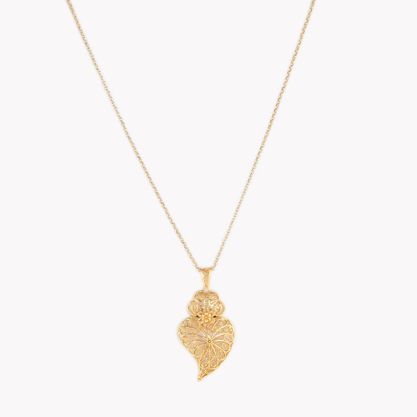 Traditional sunflower coração de viana necklace
